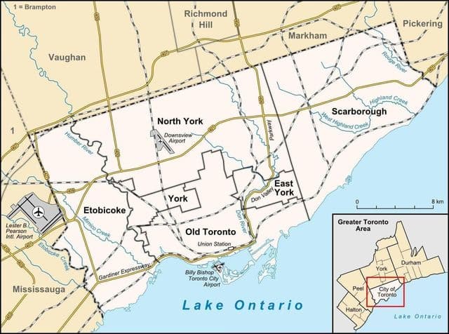 Plan des aéroports de Toronto