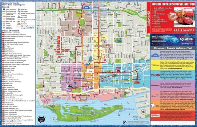Plan des attractions de Toronto