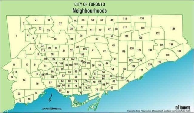 Plan des quartiers de Toronto
