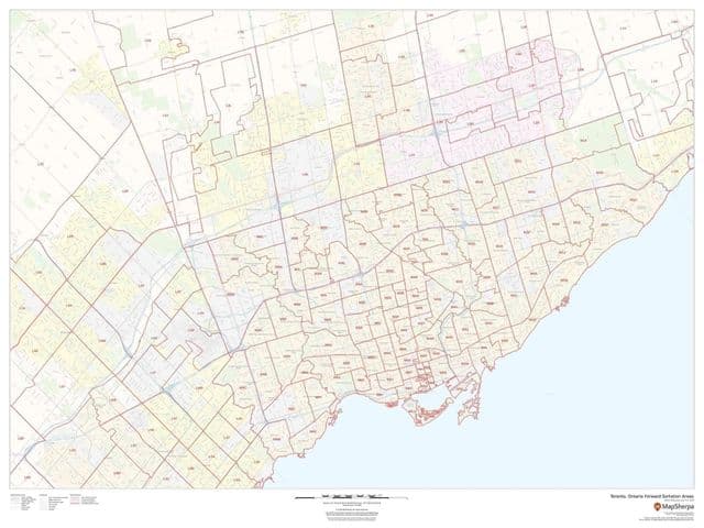 Plan des codes postaux de Toronto