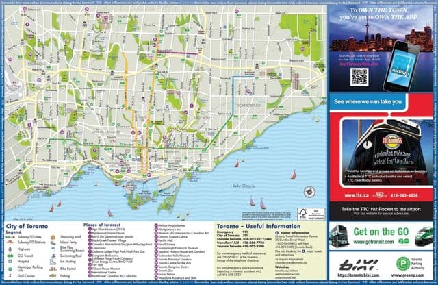 Plan des monuments de Toronto