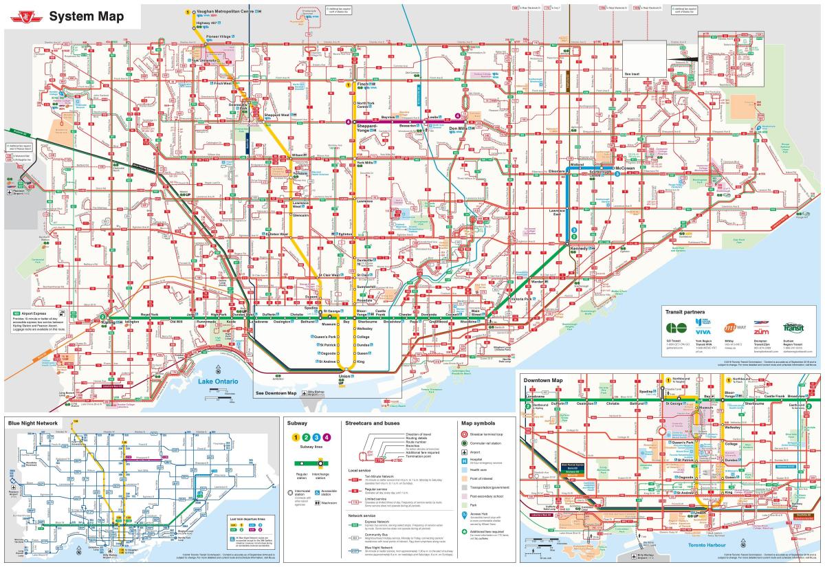 Plan des stations bus de Toronto