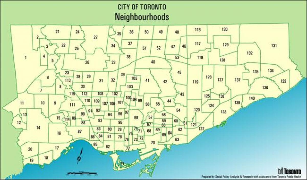 Plan des quartiers de Toronto