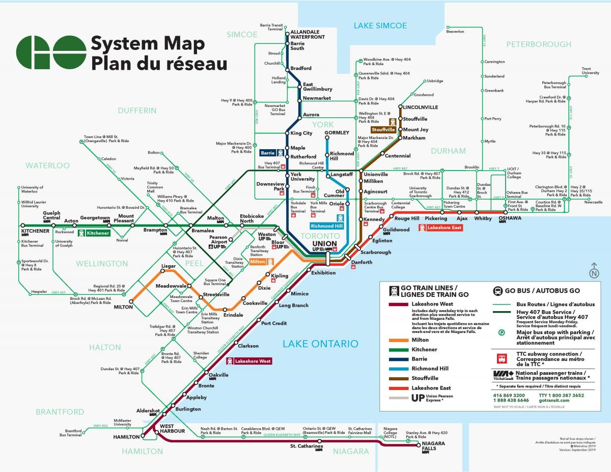 Plan du chemin de fer de Toronto
