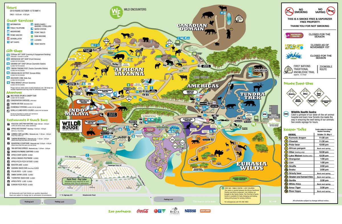 Plan du parc zoologique de Toronto
